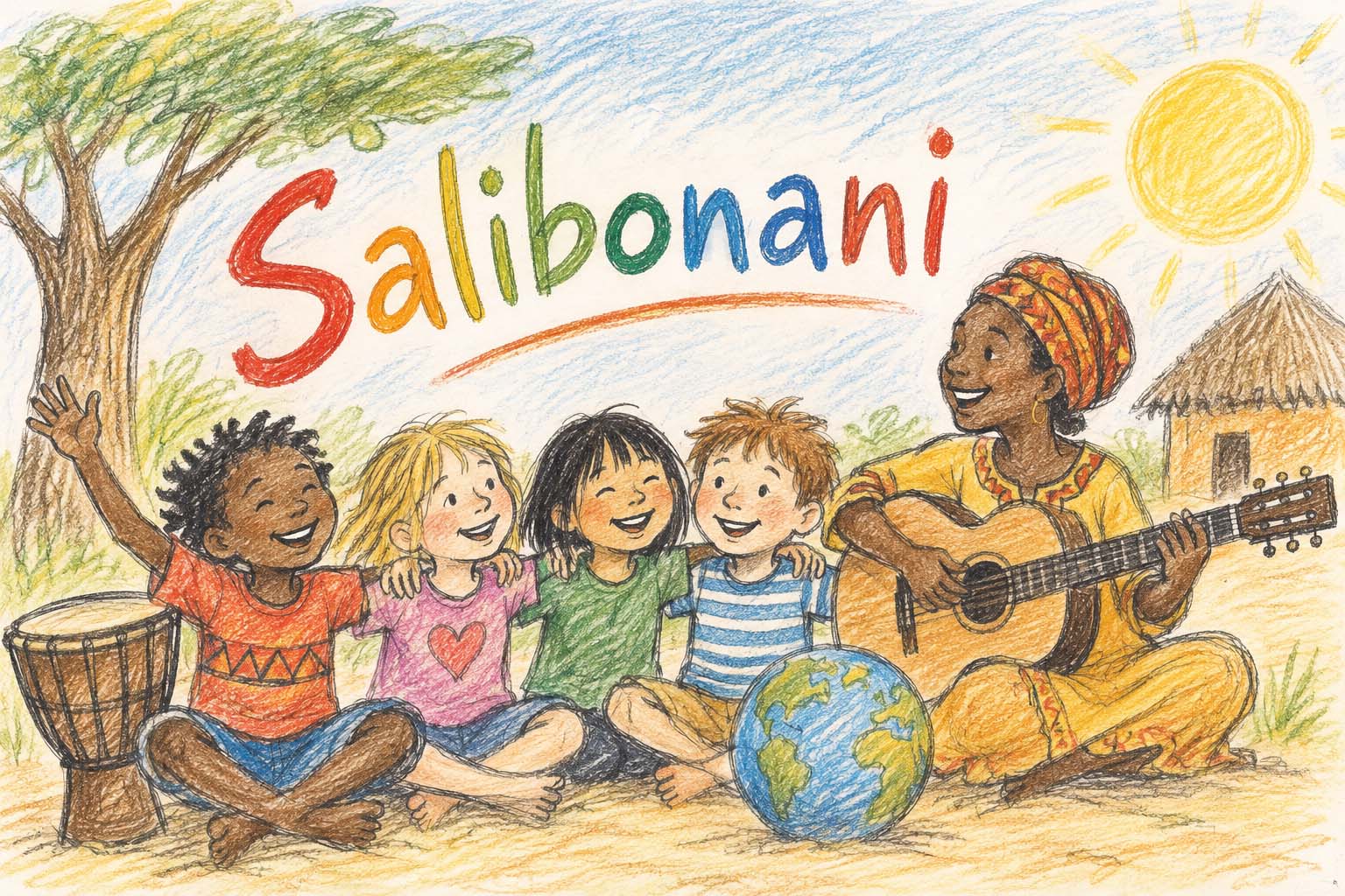Kinder singen Salibonani, ein Begrüßungslied aus Afrika